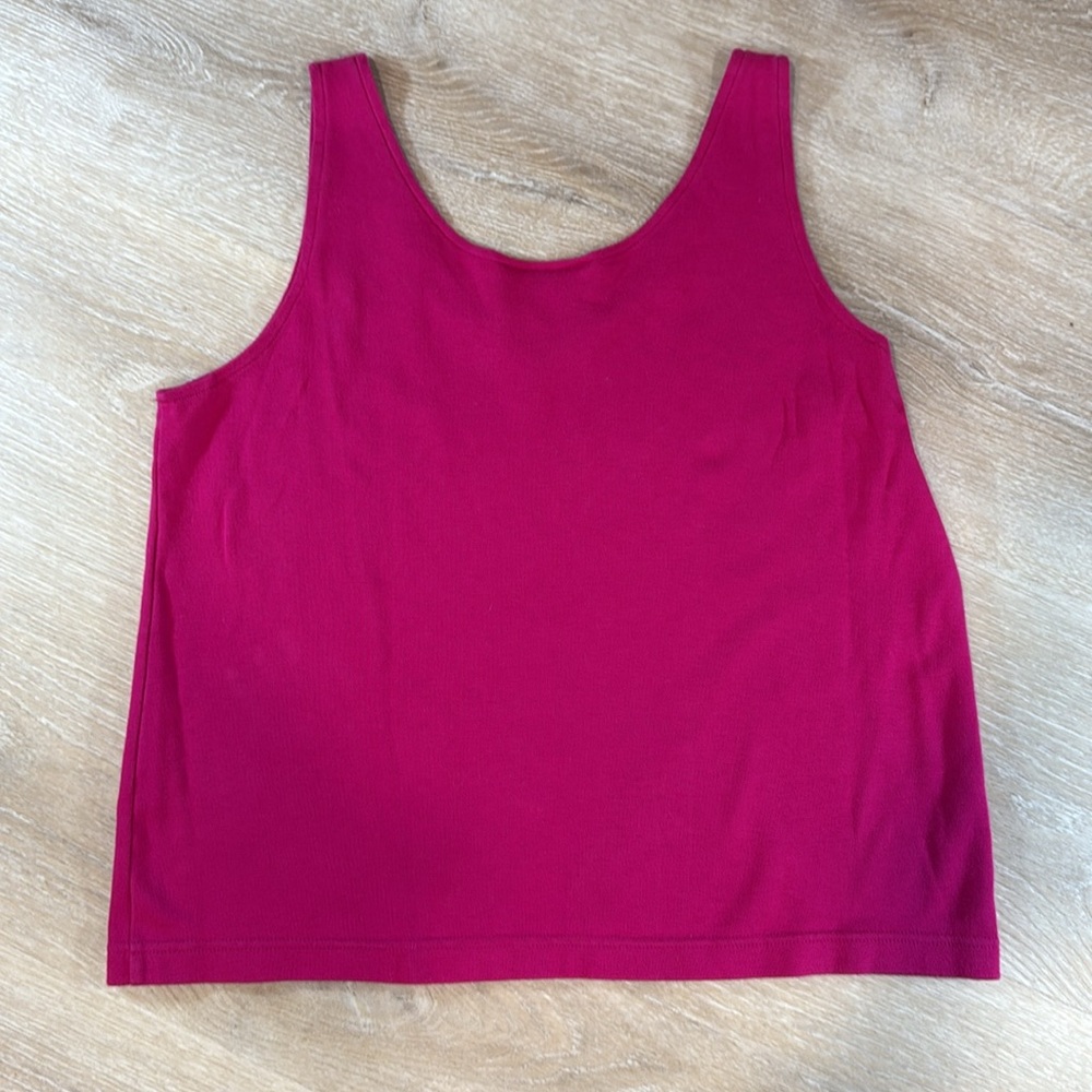 Vintage Y2K V-Neck Lace Tank Top Pink Normcore Layer Basic Feminine Women's L - Picture 4 of 6